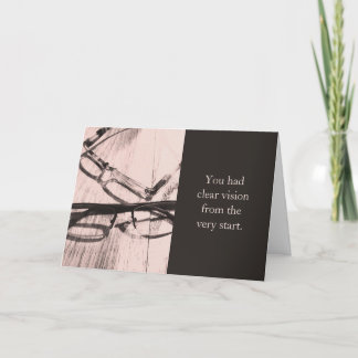 Agradecimento Cartão de Graduação de Visão Optometria