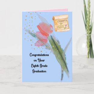Agradecimento Cartão de Graduação do 8º Grau com Tulip