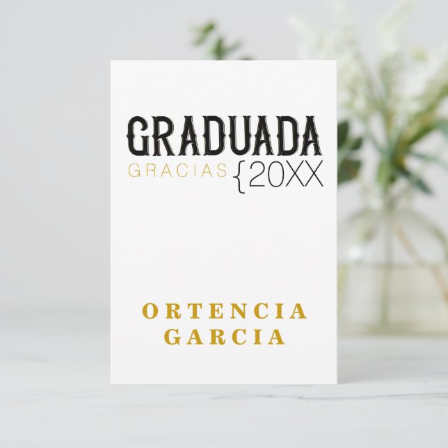 Agradecimento Cartão de Graduação FORMAL CLÁSSICO (Em pé/Frente)