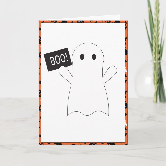 Agradecimento Cartão de Halloween Fantasma (Frente)