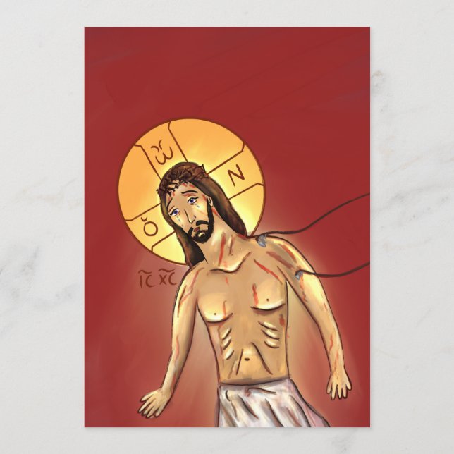 Agradecimento Cartão de Ícone de Papel de Cristo (Frente)