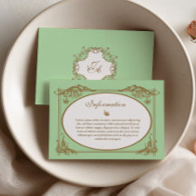 Cartão de Informação de Casamento Barroco Verde Me