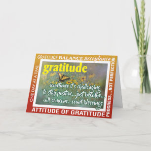 Agradecimento cartão de inspiração de gratidão