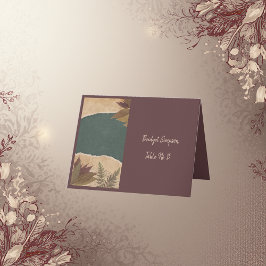 Agradecimento cartão de lugar do solteiro verde eólico efervesce