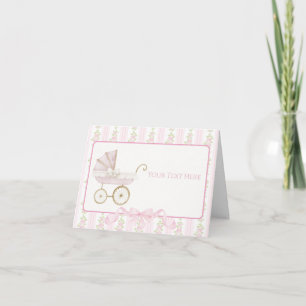 Agradecimento Cartão de lugar floral rosa sulista elegante