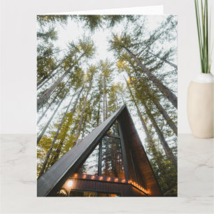 AGRADECIMENTO CARTÃO DE MADEIRA DE CABINA DE ANIVERSÁRIO A-FRAME