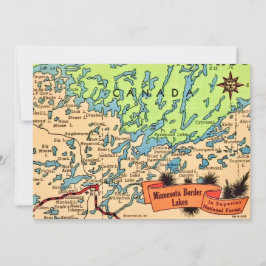 Agradecimento Cartão de Mapa dos Lagos de Minnesota