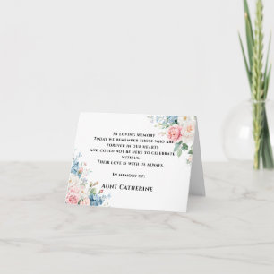Agradecimento Cartão de Memória de Casamento Elegante Floral Ros