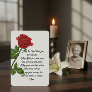 Agradecimento Cartão de Memória de Funeral Personalizado com Ora