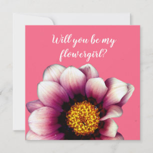 Agradecimento Cartão de menina de flores Pink Flowe