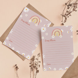 Agradecimento Cartão de Mensagem Boho Rainbow Daisy Time Capule