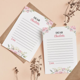 Agradecimento Cartão de Mensagem de Nota da Cápsula Horária Flor