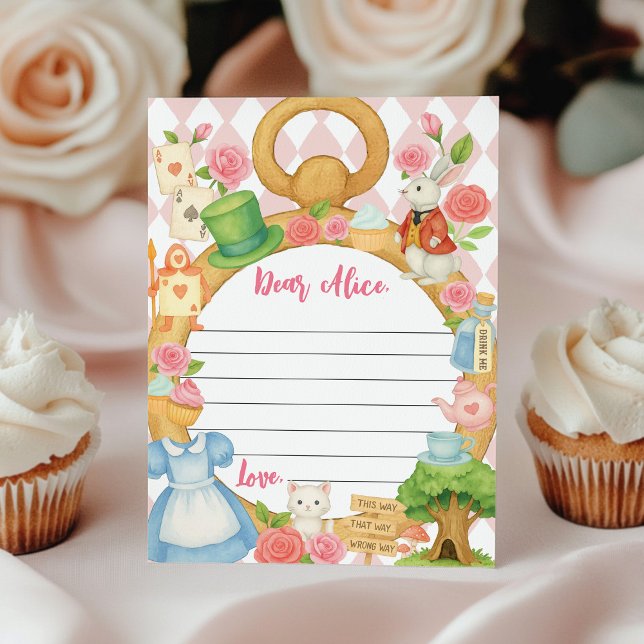 Agradecimento Cartão de Mensagem de Nota de Cápsula de Alice no  (Criador carregado)