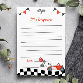 Agradecimento Cartão de Mensagem de Nota de Vintage Race Car Tim