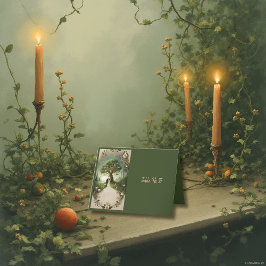 Agradecimento Cartão de Mesa de Casamento Florestal Medieval Whi