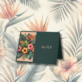 Agradecimento Cartão de Mesa Tropical Havaiano Exótico Colorido