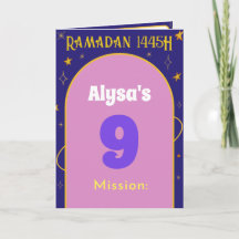 Cartão de Missão de Atividade Ramadã e Eid Editáve