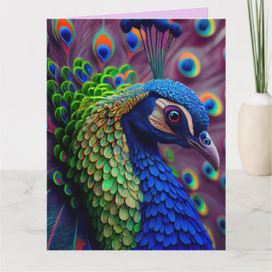 AGRADECIMENTO CARTÃO DE MORTE DE ANIVERSÁRIO DE PEACOCK ART BIG