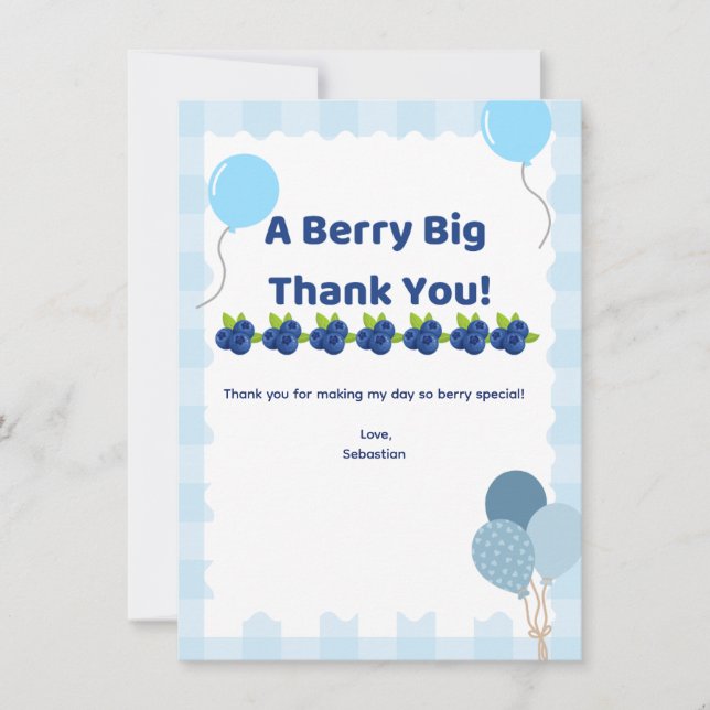 Agradecimento Cartão de Muito Obrigado Berry (Frente)