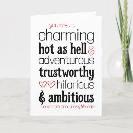 Agradecimento Cartão de Namorados de Desculpas com Amor Louco Qu