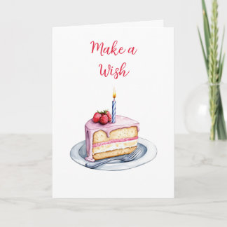 Agradecimento Cartão de Nascimento de Bolo de Aquarela
