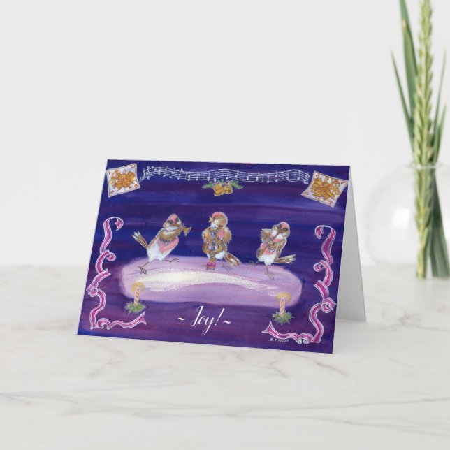 Agradecimento Cartão de Natal "Alegria!" (Frente)