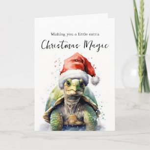 Agradecimento Cartão de Natal Aquarell Tortoise Exótica