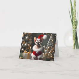 Agradecimento Cartão de Natal com Foto de Gato Sphynx