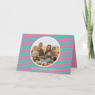 Agradecimento Cartão de Natal - Cor Rosa e Pastel Verde