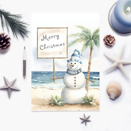 Agradecimento Cartão de Natal Costeiro Personalizável