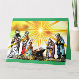 Agradecimento Cartão de Natal da Cena de Natividade