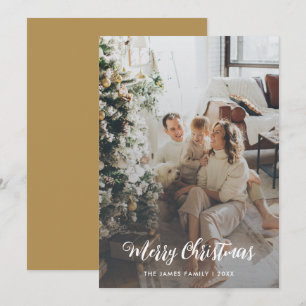 Agradecimento Cartão de Natal da Família de Script de Fotografia