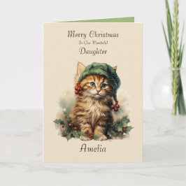 Agradecimento Cartão de Natal Da Filha De Kitten Bonito