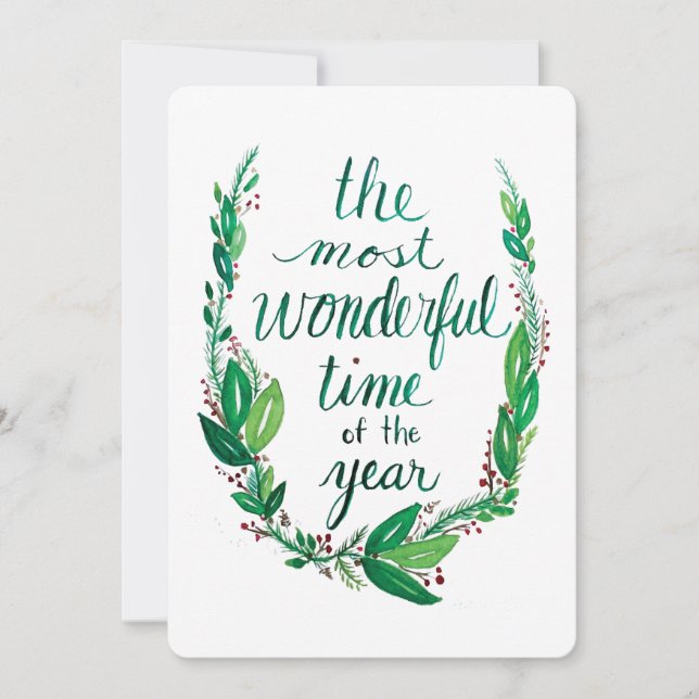 Agradecimento Cartão de Natal de Aquarela (Frente)