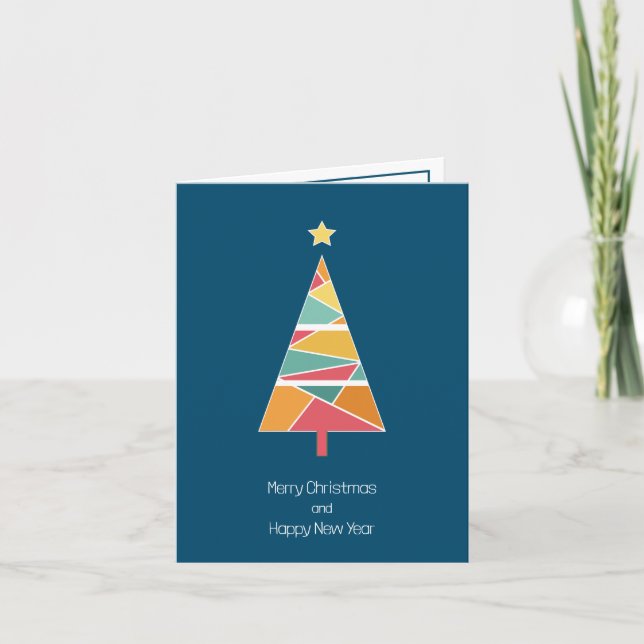 Agradecimento Cartão de Natal de árvore de Natal mínimo (Frente)