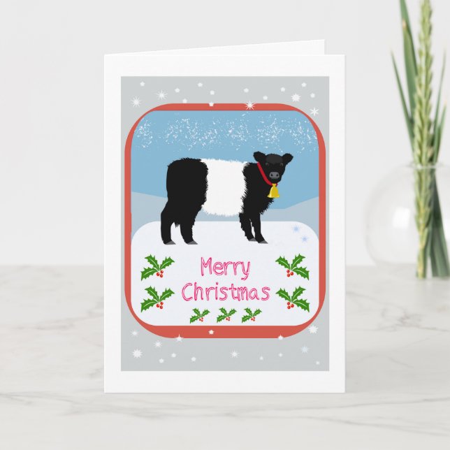 Agradecimento cartão de Natal de bezerro Galloway (Frente)