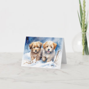 Agradecimento Cartão de Natal de Cachorrinho Fofo