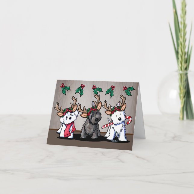 Agradecimento Cartão de Natal de Cães KiniArt (Frente)