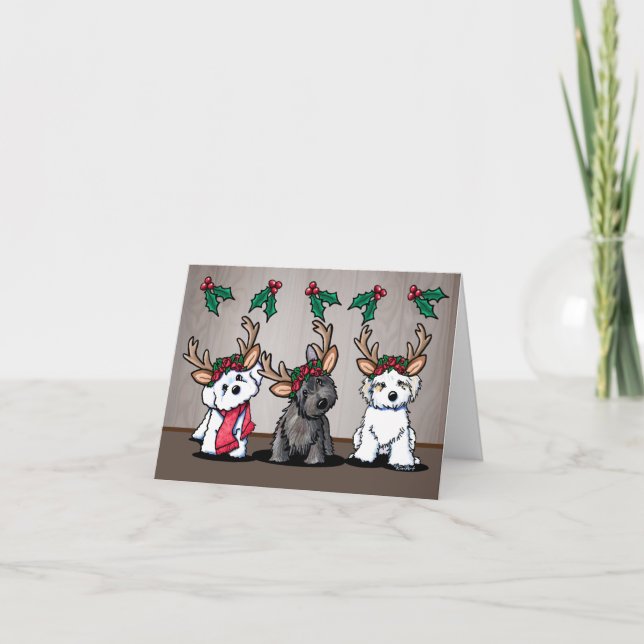 Agradecimento Cartão de Natal de Cães KiniArt (Frente)