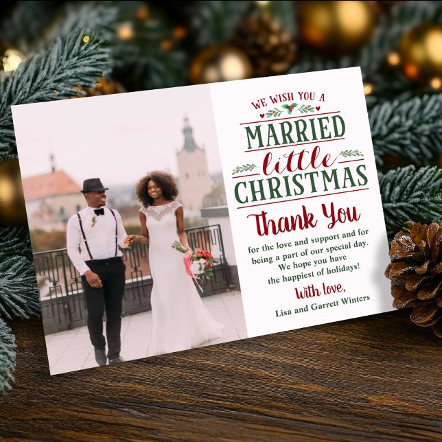 Agradecimento Cartão de Natal de Casamento Agradecendo (Criador carregado)