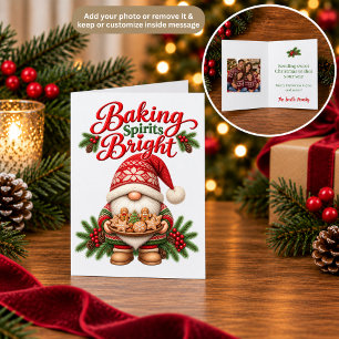 Agradecimento Cartão de Natal de Cookies de Gnome Baking Spirits