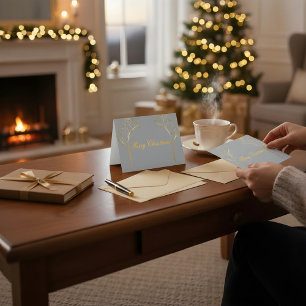 Agradecimento Cartão de Natal de Cor Personalizada