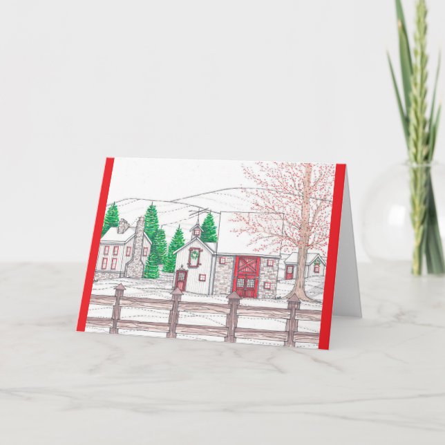 Agradecimento Cartão de Natal de Fazenda de Férias (Frente)