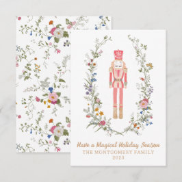 Agradecimento Cartão de Natal de Flor de Balé Nutcracker Rosa