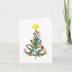 Agradecimento Cartão de Natal de flor sob pressão