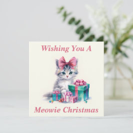 Agradecimento Cartão de Natal de Gatinho