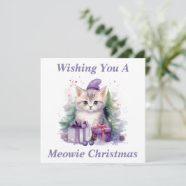 Agradecimento Cartão de Natal de Gatinho