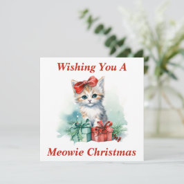 Agradecimento Cartão de Natal de Gatinho