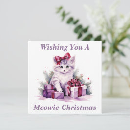 Agradecimento Cartão de Natal de Gatinho