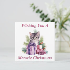 Agradecimento Cartão de Natal de Gatinho